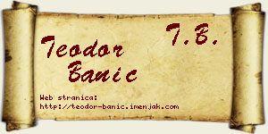Teodor Banić vizit kartica